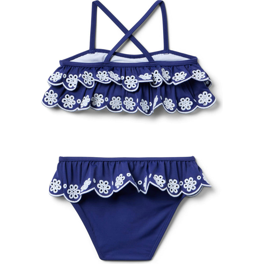 Recycled Eyelet Ruffle 2-Piece Swimsuit
