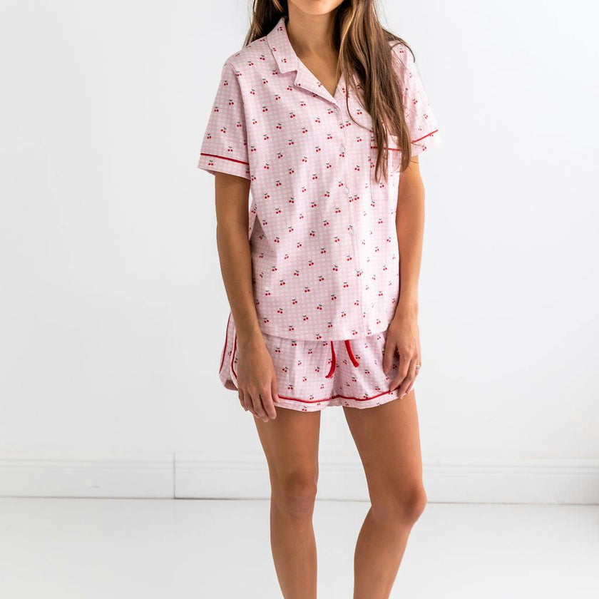Lemons Woman's Pima Cotton Short Pajama Set