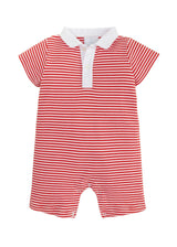 Peter Pan Polo Romper - Red Stripe