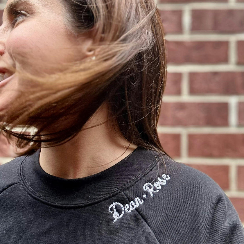 Custom Embroidered Women's Sweatshirt with Neckline Embroidery