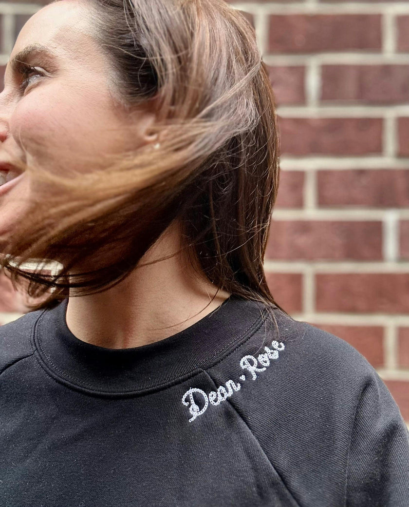 Custom Embroidered Women's Sweatshirt with Neckline Embroidery