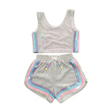 Rainbow Velour Sequin Tank Set