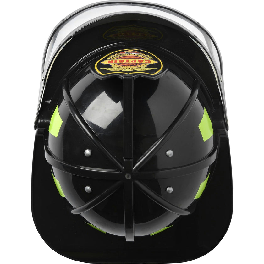 Adult Firefighter Helmet w/Visor Black