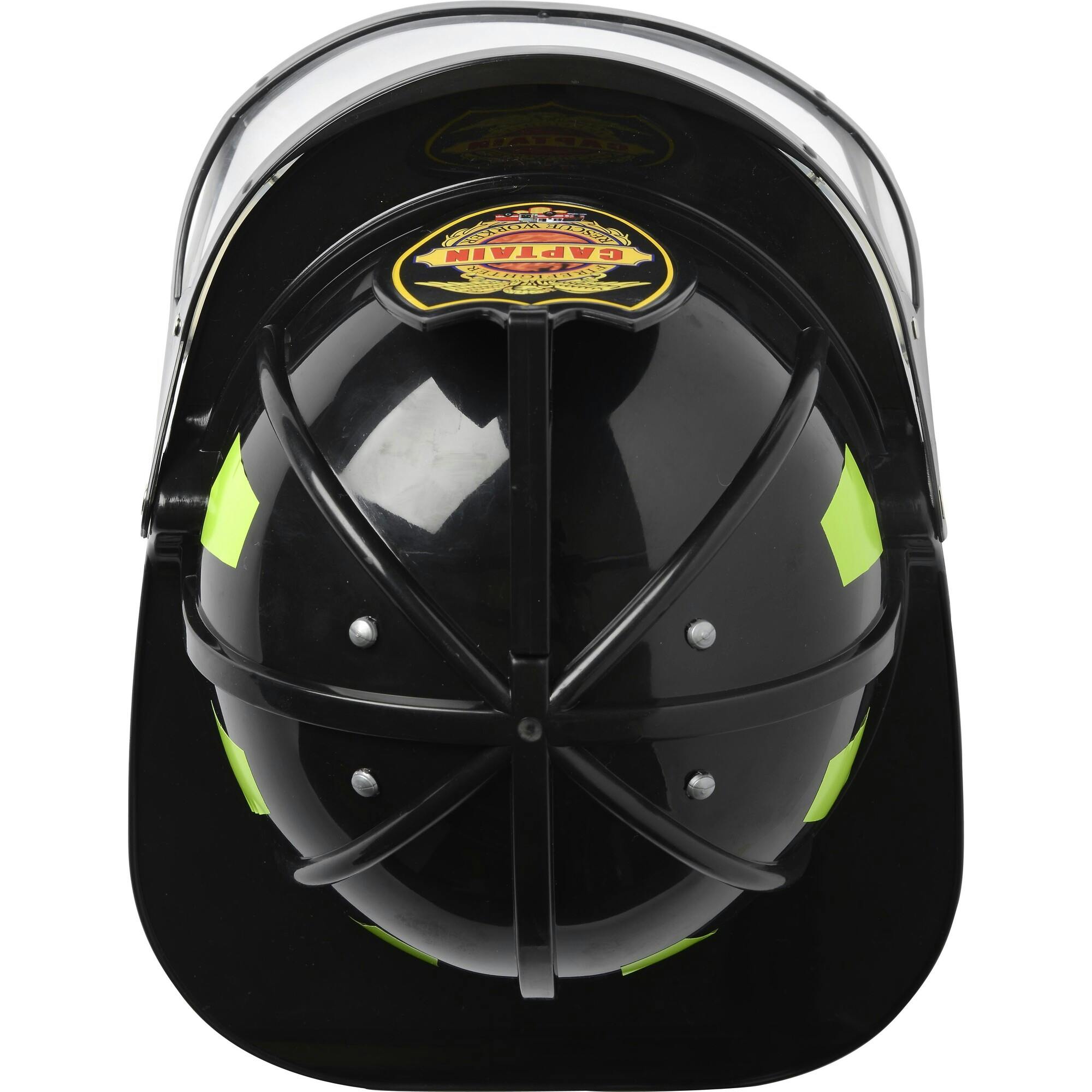 Adult Firefighter Helmet w/Visor Black
