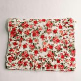 Crimson Rose Timeless Floral Ruffle Zipper Pouch