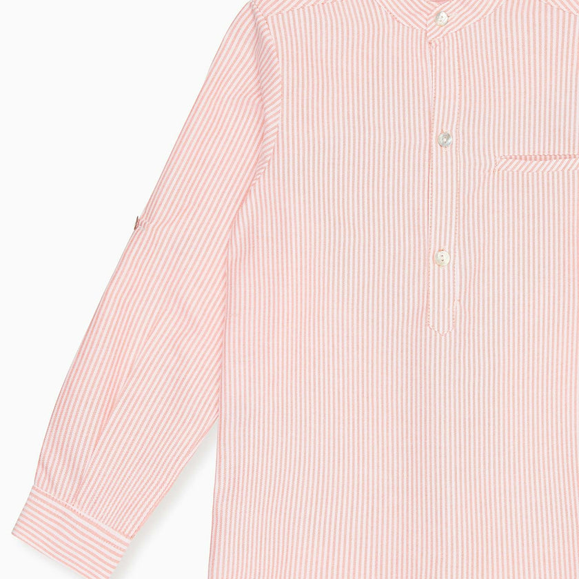Orange Stripe Mateo Long Sleeve Boy Shirt