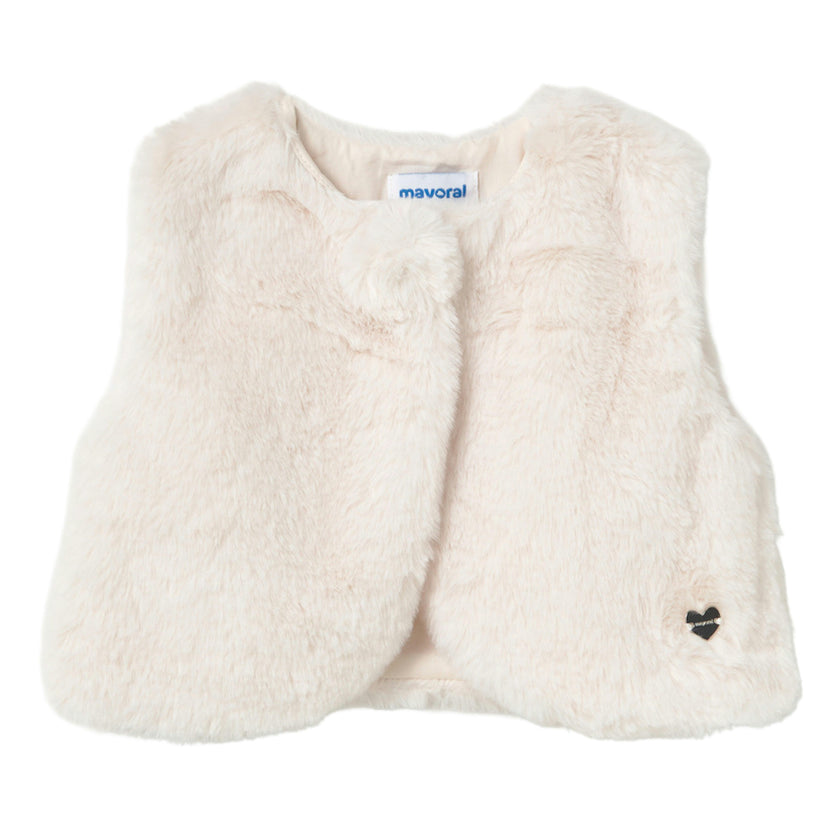 White Faux Fur Vest