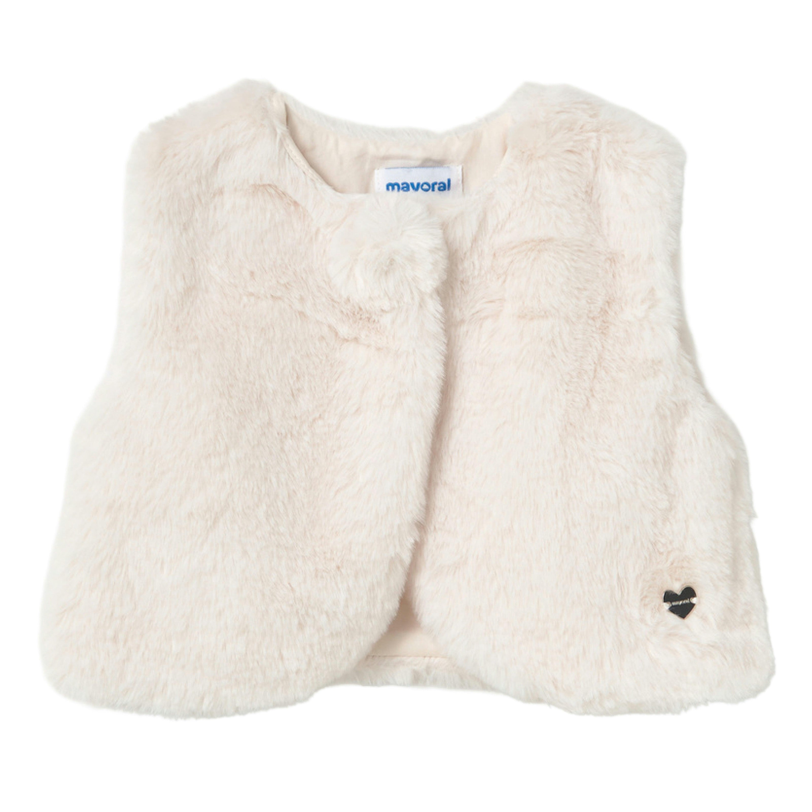 White Faux Fur Vest
