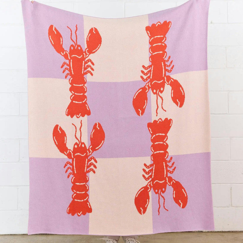 Lobster Tile Knit Blanket
