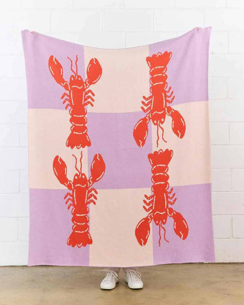 Lobster Tile Knit Blanket