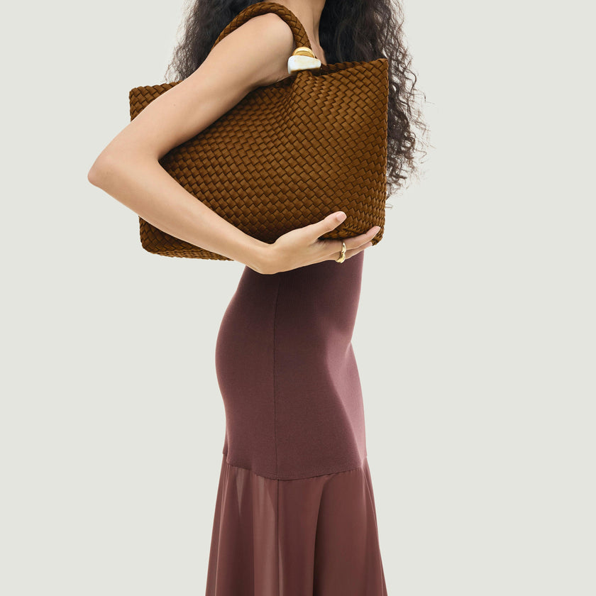 St. Barths Medium Tote Beads | Teak