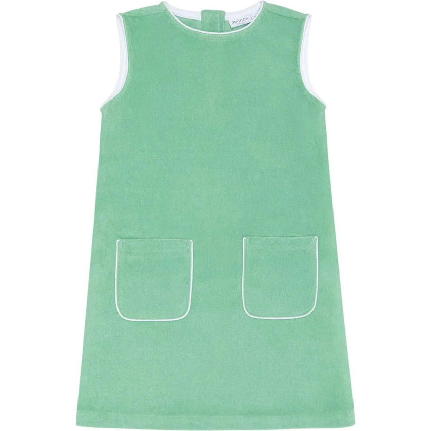 girls gustavia green french terry simple dress