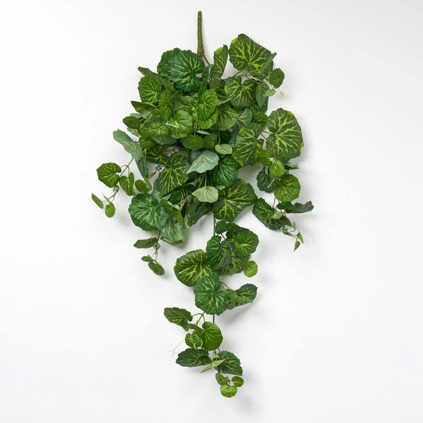 French Begonia Hanging Leaf Vine Faux Everyday Greenery Bush Spray - 35