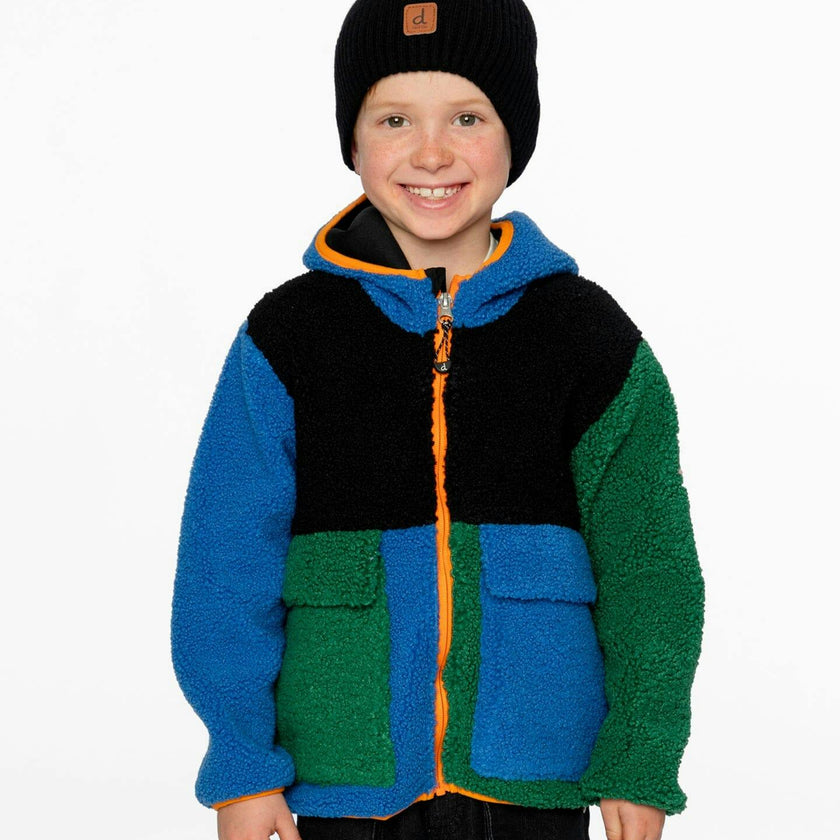 Sherpa Jacket Blue Colorblock