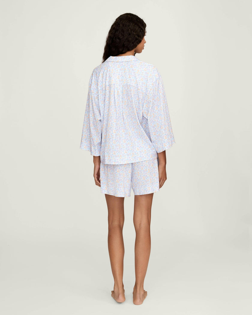 The Olivia Pima Short Set in Fleur Blanche