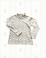 Evelyn Turtleneck in Dot Stripe and Shelby Navy