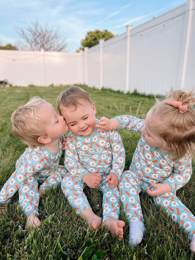 Long Sleeve Pajama Set - Bacon & Eggs Haze