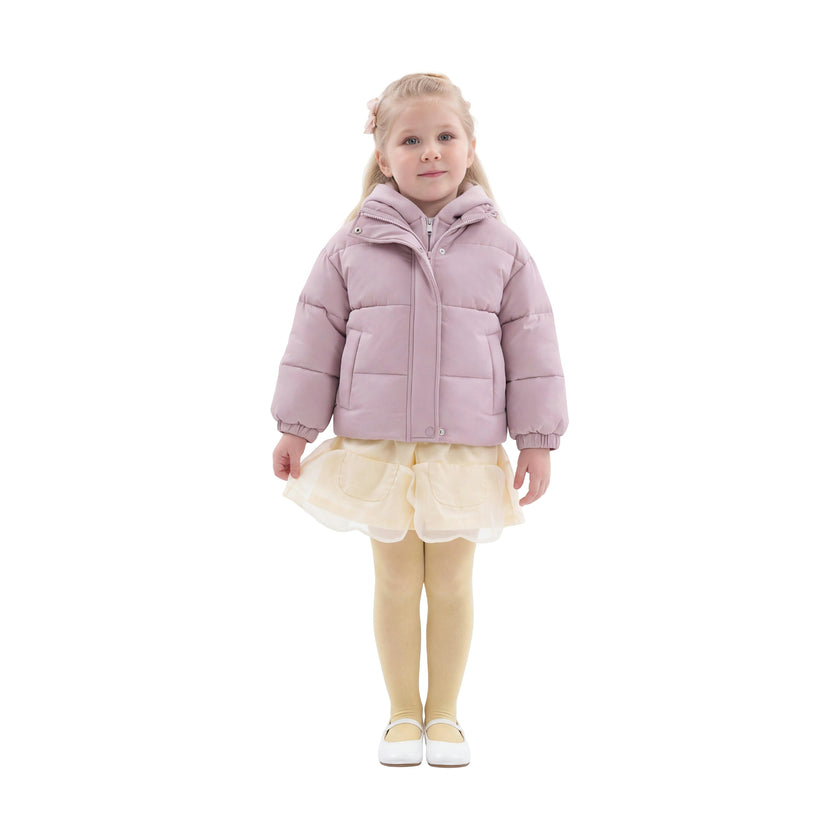 Purple Hooded Puffer Jacket