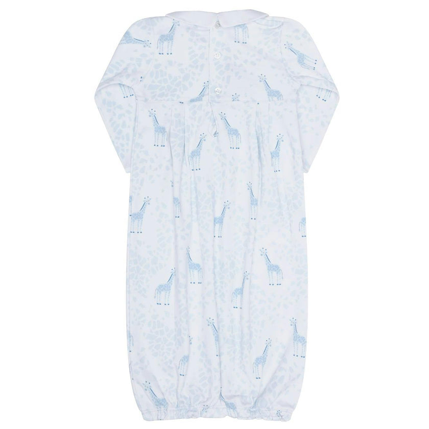 Blue Print Smocked Gown