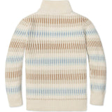 Organic Mock Neck Stripe Sweater, Beige