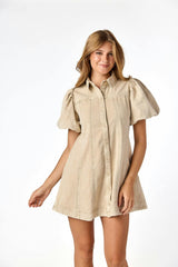 Keely Denim Dress Beige