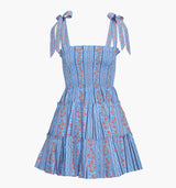 The Ribbon Charlotte Nap Dress - Blue Floral Batik Stripe