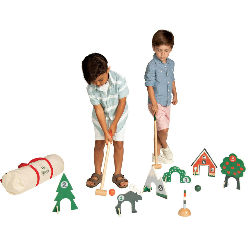 Through The Woods Two-Player 11-Piece Croquet Set with Travel Storage Bag