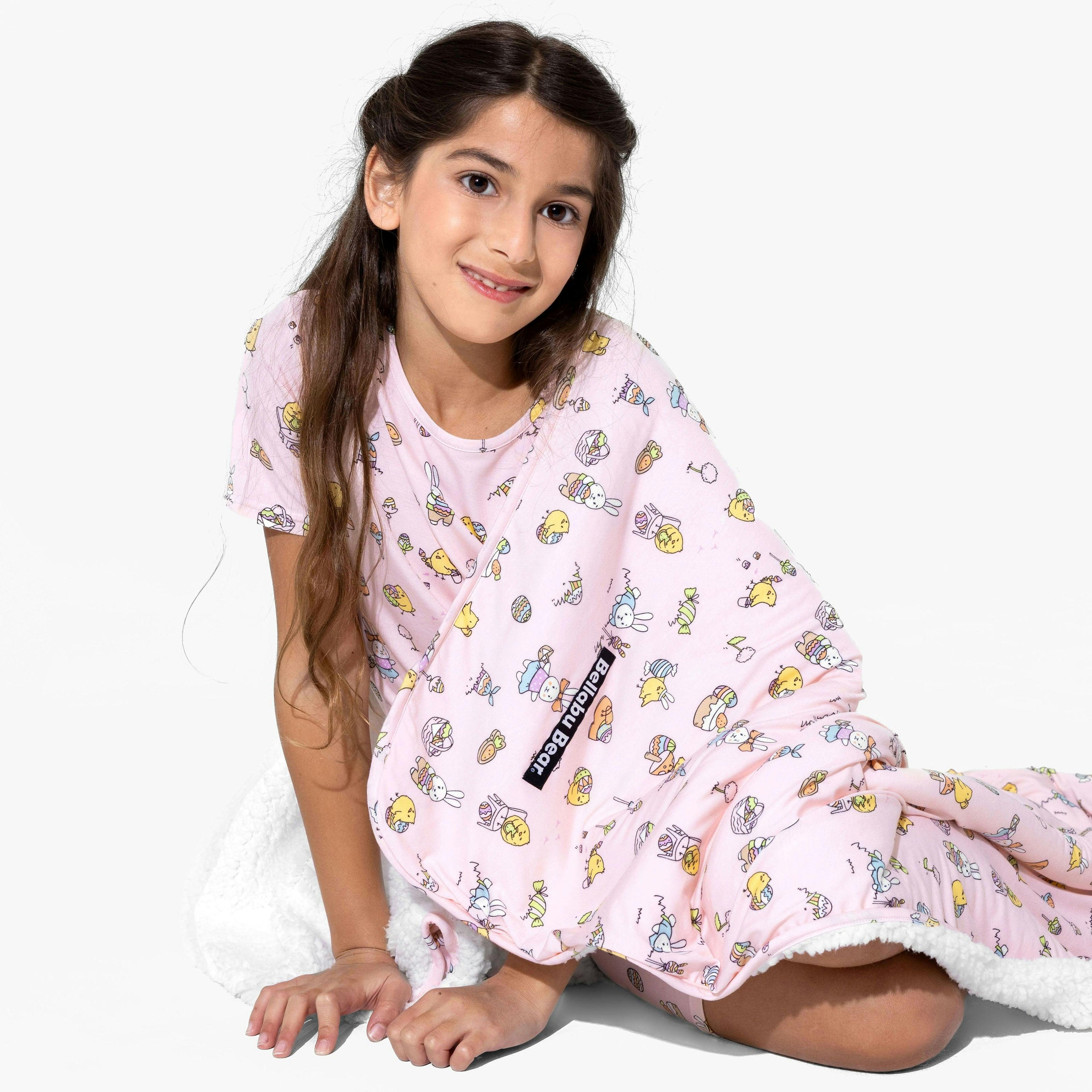 Easter Pink Bamboo Sherpa Blanket