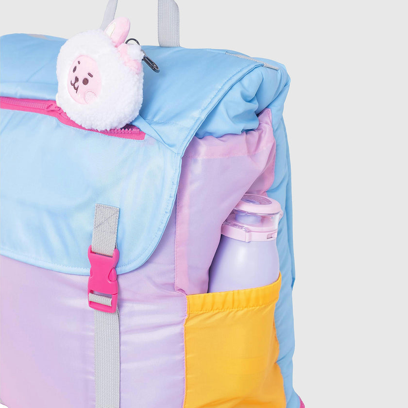 Sleep-N-Pack™ – Big Kid Size | Color Block Camp Collection: Pink Smile Face