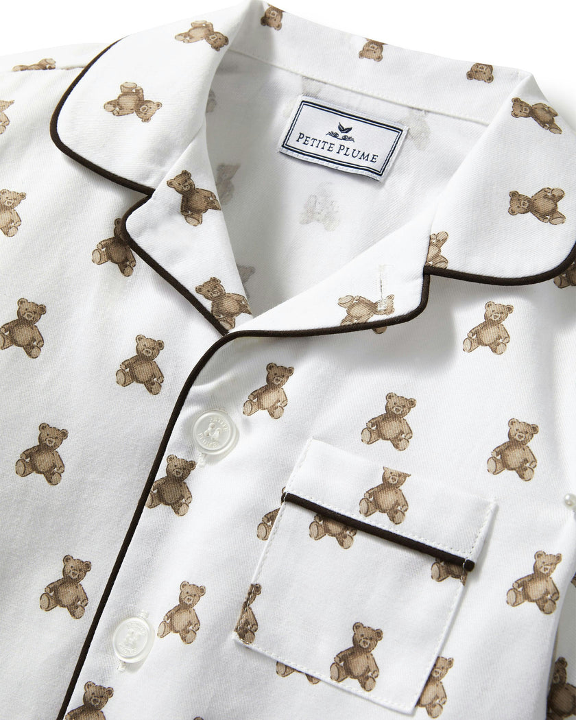Kid's Twill Pajama Set in Teddy Tales