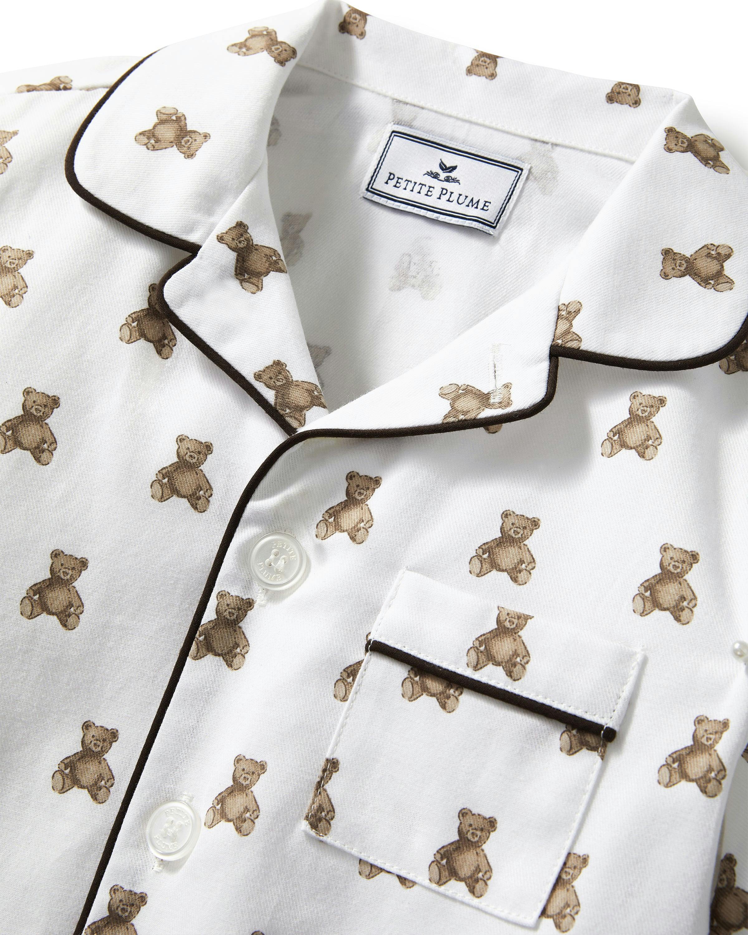Kid's Twill Pajama Set in Teddy Tales