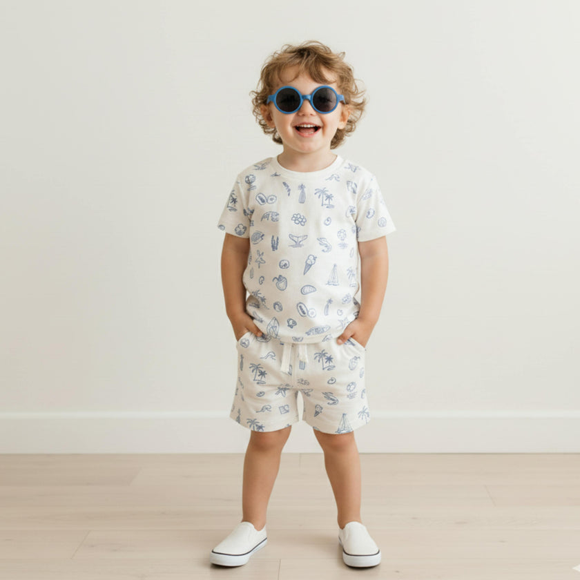Organic Tee & Shorts Set - Coastal