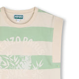 Light Green & Beige Kenzo Striped Dress