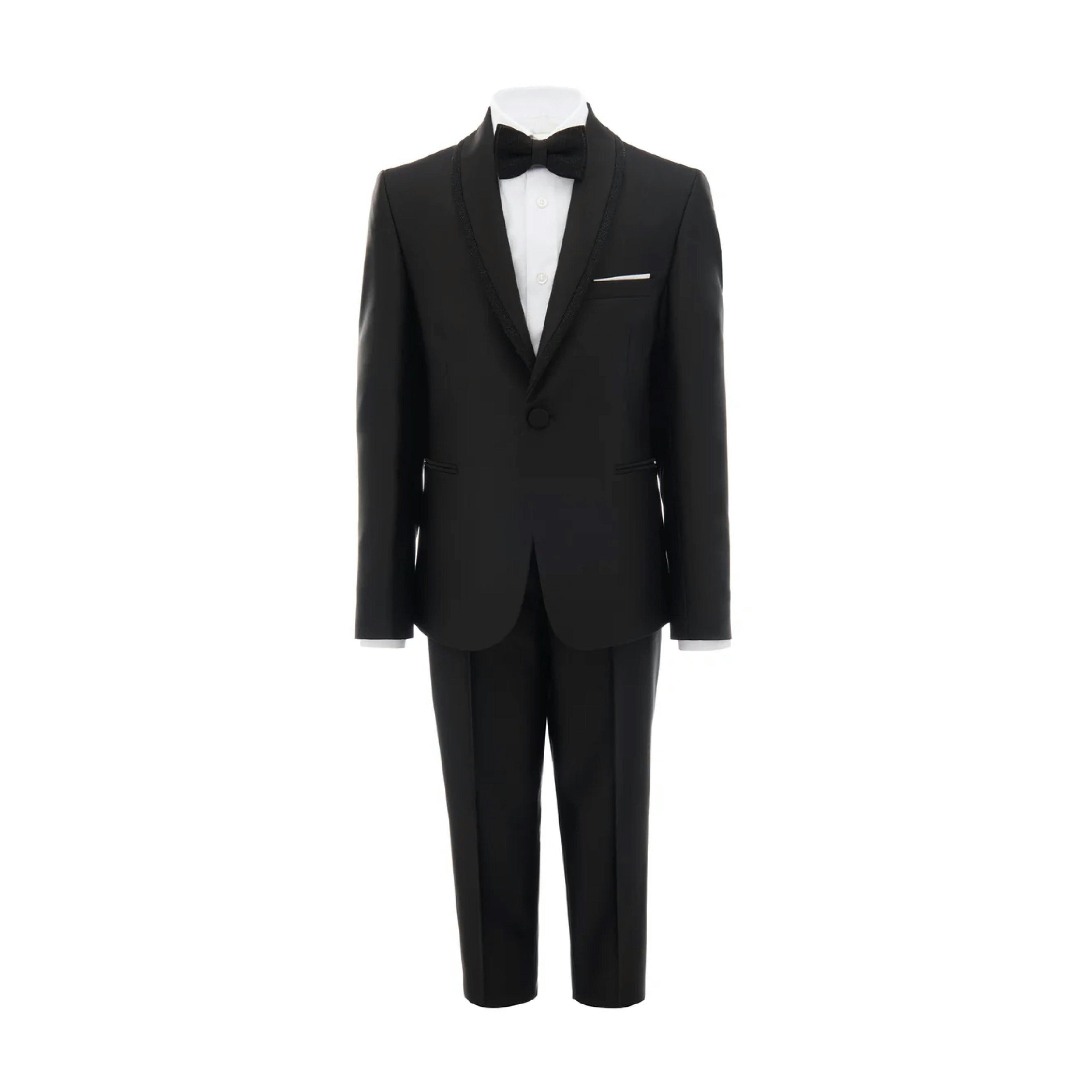 Black Glitter Trim Suit