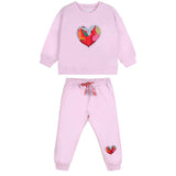 Pink Fun Heart Sweatshirt & Sweatpants Set