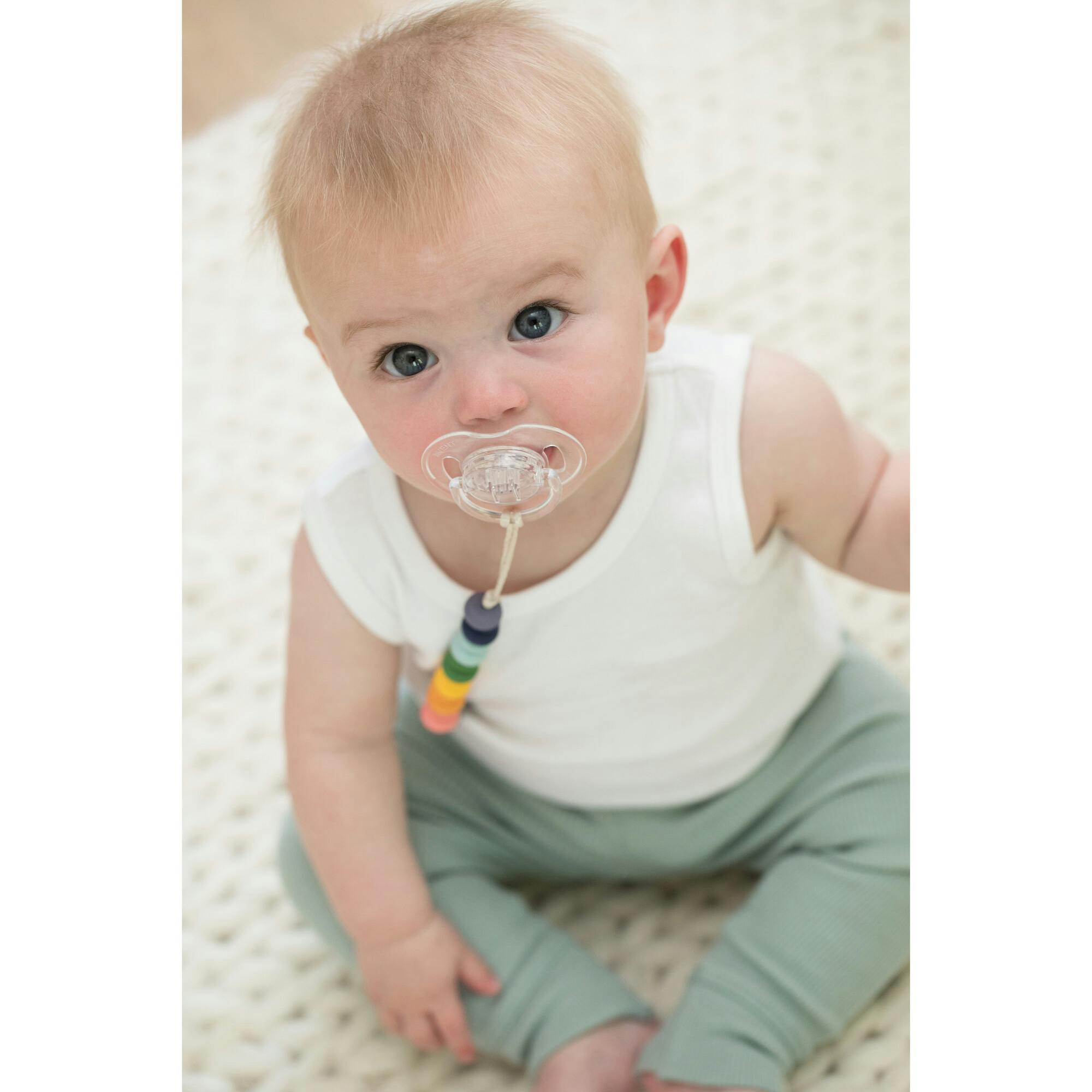 Rainbow Multi Pacifier Clip