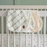 Clementine Fruits & Veggies Cotton Burp Cloth Set
