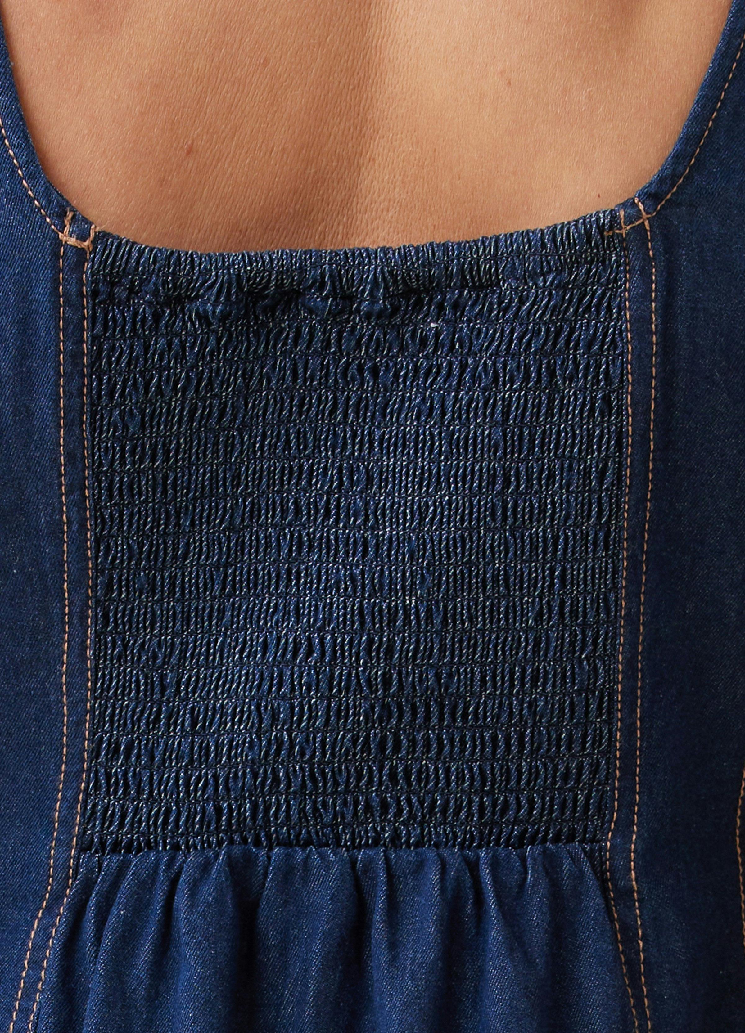 Sleeveless Chambray Maternity and Nursing Midi Dress