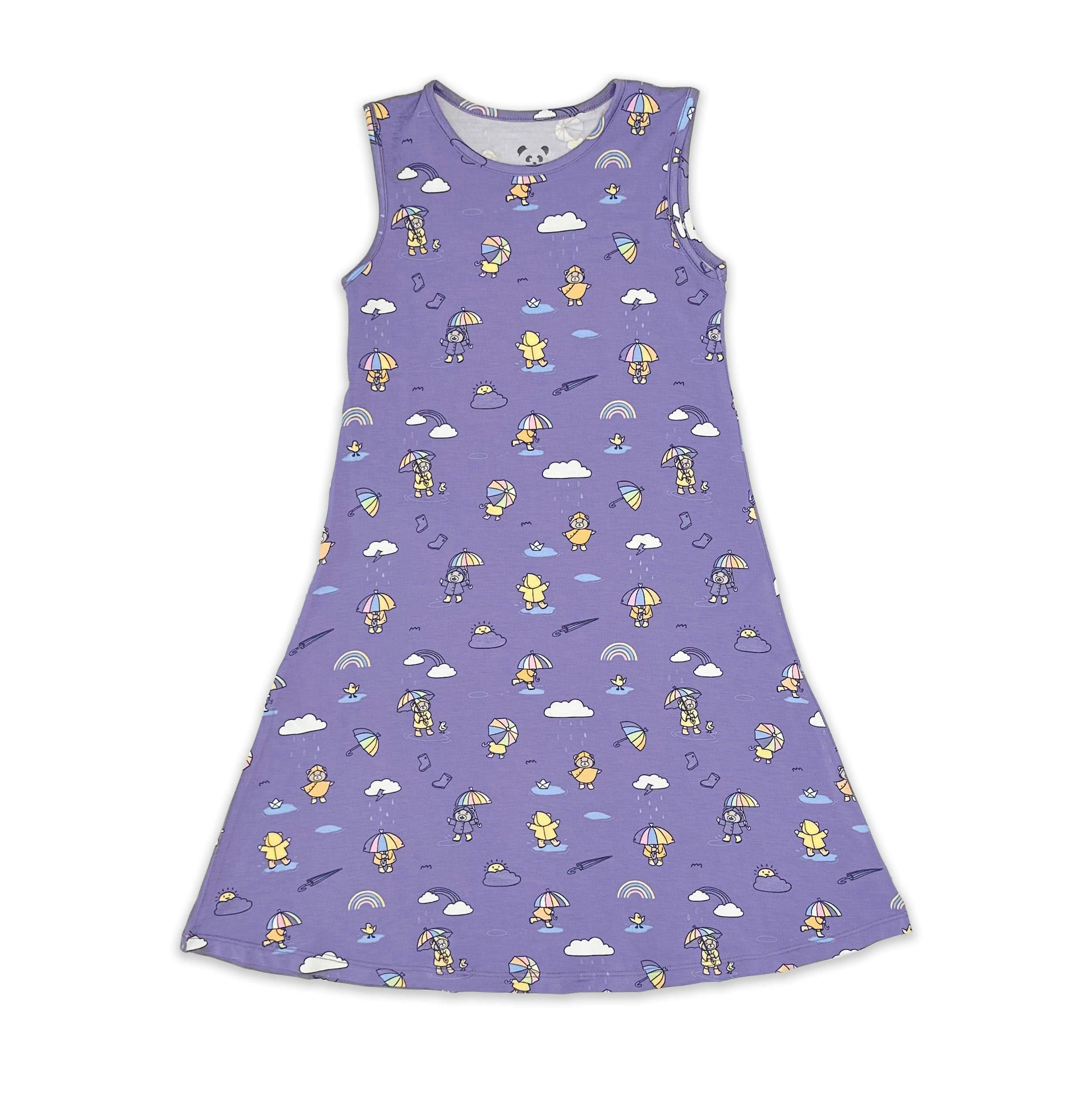 Rainbow Bear Bamboo Girls' Sleeveless Dress