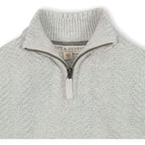 Organic Long Sleeve Half Zip Cable Pullover Sweater, Grey