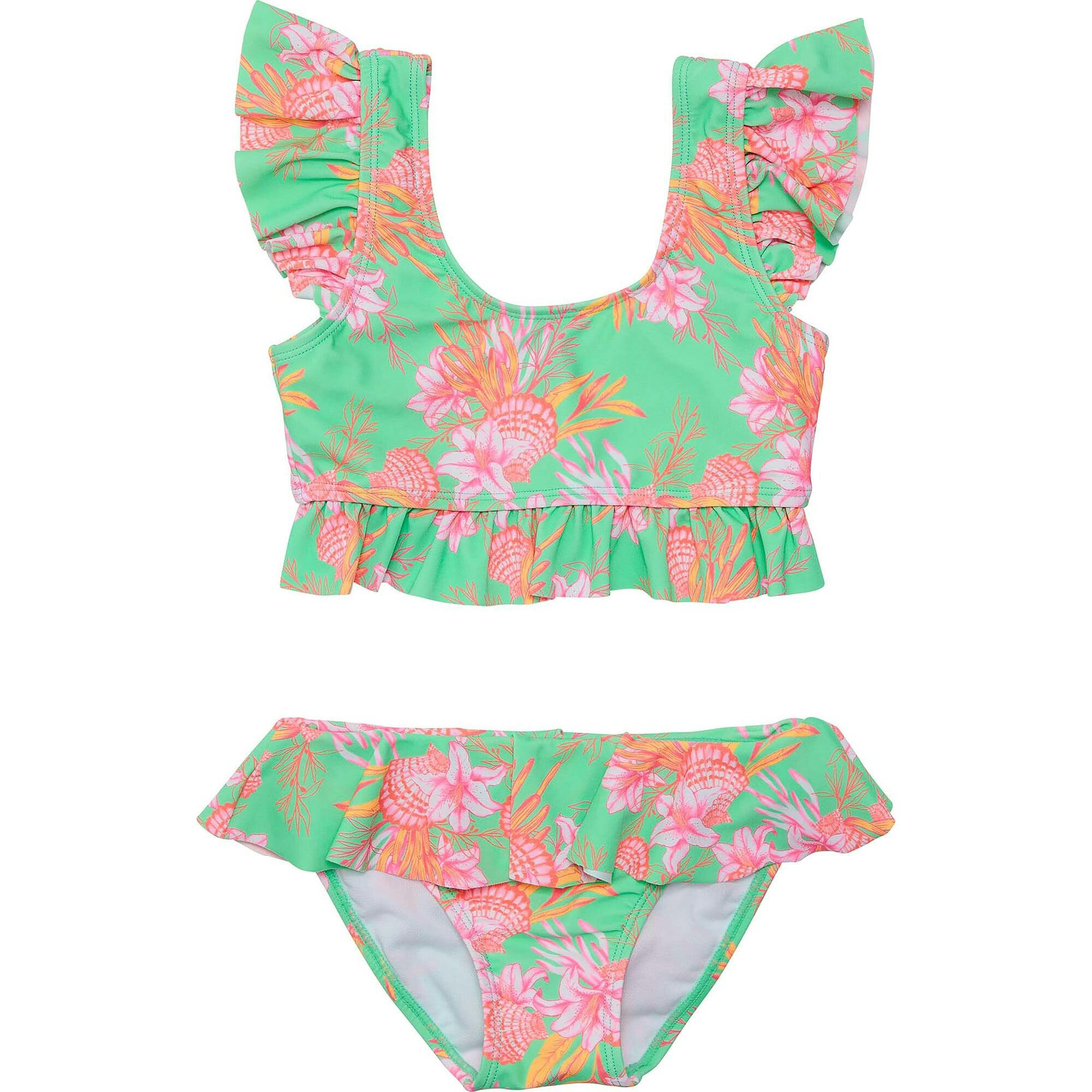 UPF50+ Sustainable Scoop Neck Frilled Crop Bikini