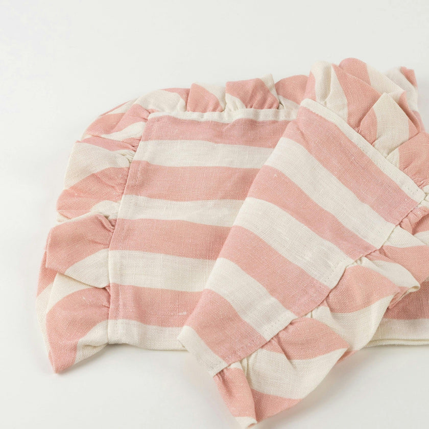 Stripe Ruffle Fabric Napkins