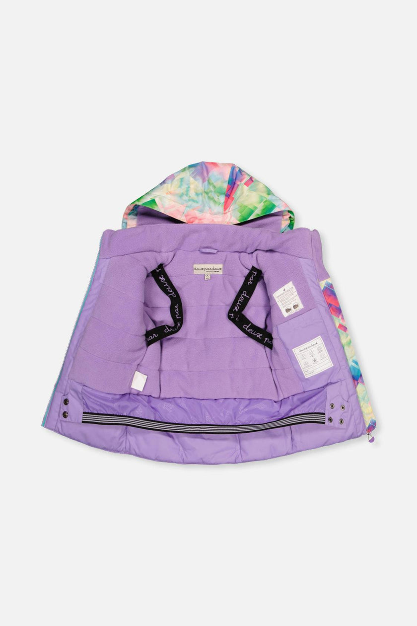 Two Piece Play Snowsuit Multicolored With A Diamond Pattern