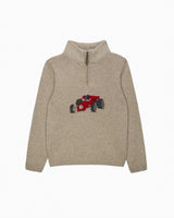 Charles Car Half Zip Sweater in Oatmeal
