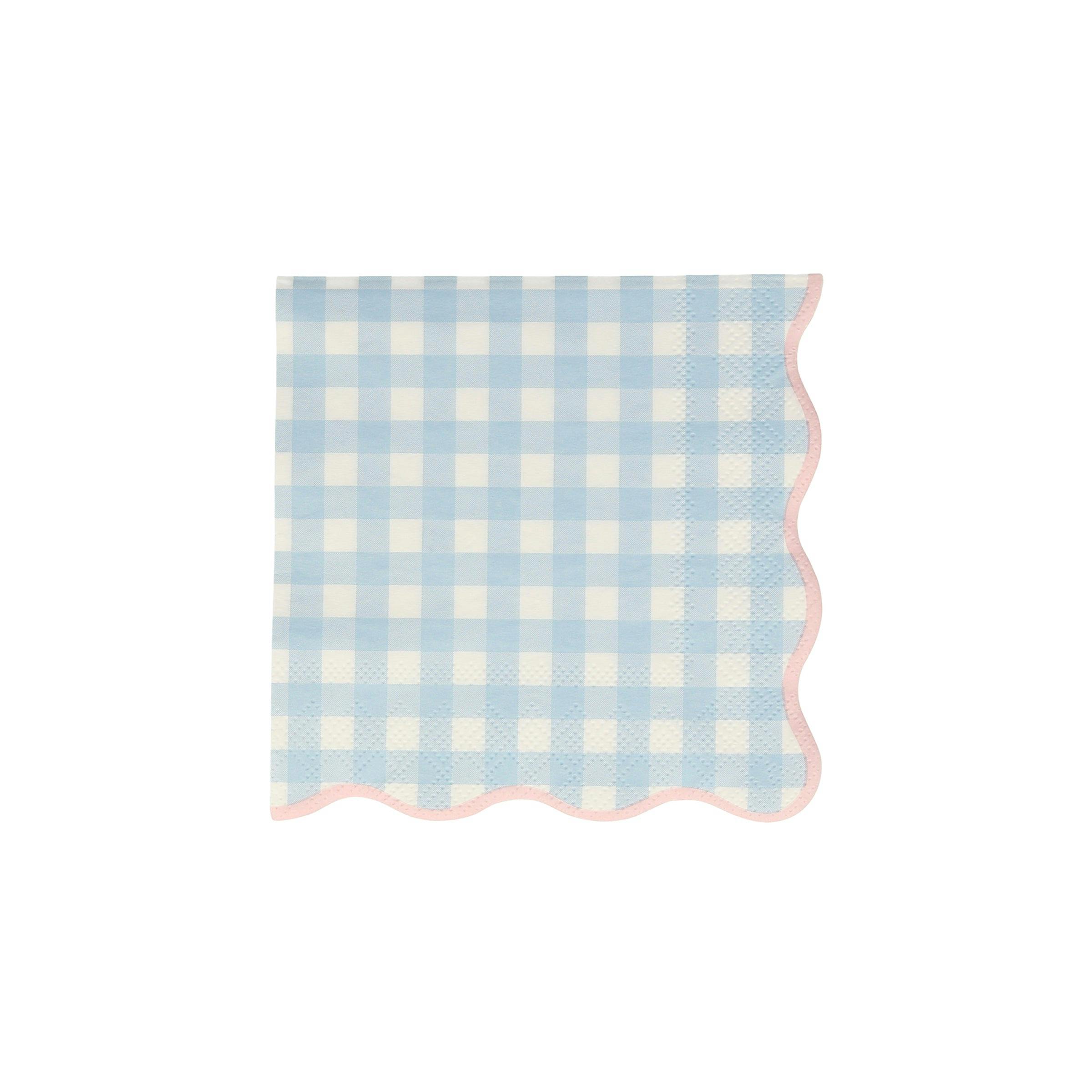 Set of 12 Gingham Small Napkins