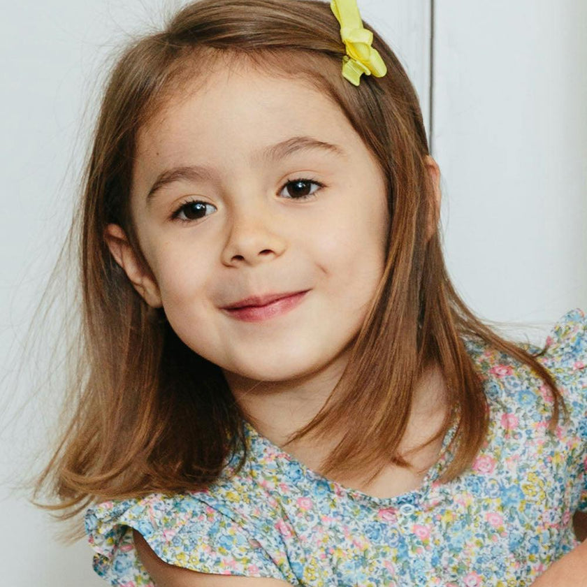 Small Bow Hair Clip in Lemon
