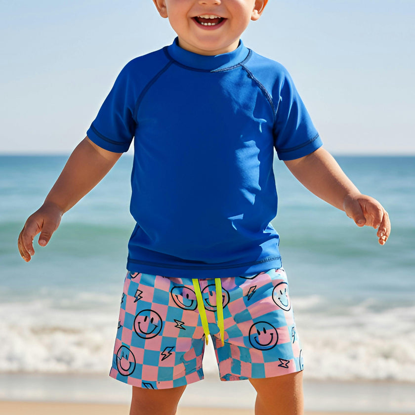 Dylan Boys Retro Smiley Print Board Shorts