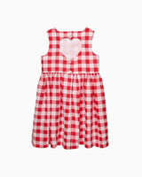 Valentina Heart Dress in Red Gingham