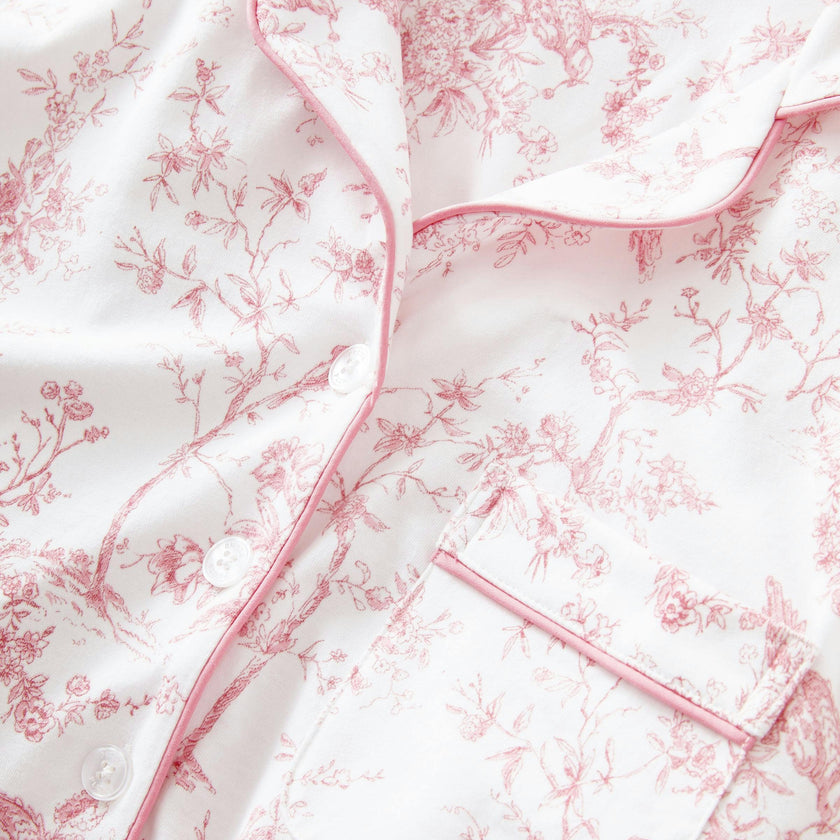 Women's Pima Maternity Nightshirt in Pink Timeless Toile