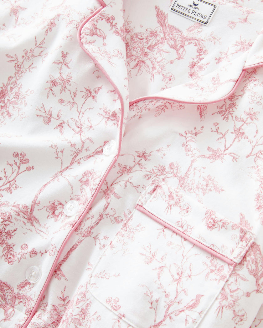 Women's Pima Maternity Nightshirt in Pink Timeless Toile